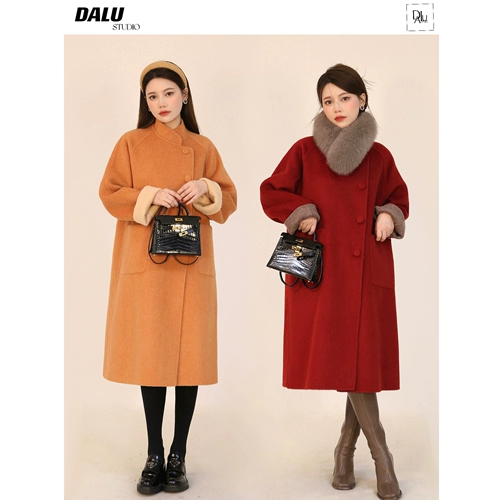 Рождественское качественное двусторонное бархатное шерстяное пальто, пуховик, коллекция 2022