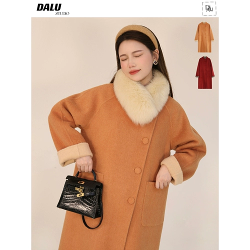 Рождественское качественное двусторонное бархатное шерстяное пальто, пуховик, коллекция 2022