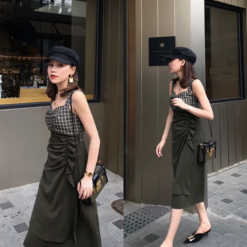 Длинное платье, юбка, высокая талия, длина миди, 2019