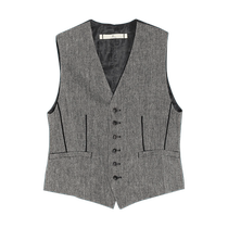 EIN Yan Literary Retro Casual Vintage Fashionable Splicing Sheep Wool Linen Vest Vest 24 Autumn New Style