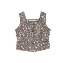 EIN Yans literary and artistic vintage style elegant yarn-dyed jacquard square collar flap pocket vest vest 24 autumn new style