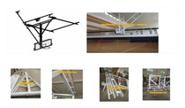 Ceiling motor folding basketball rack space suspension basketball frame custom front and rear tilt rod mounting