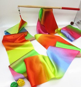 Small Wooden Pole Dance Dancing Color Band Gymnastics Supplies School Standard Gymnastics Art Performance Ribbon