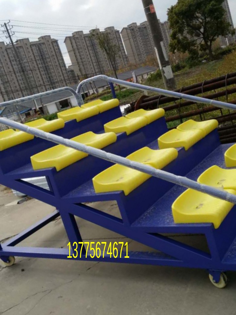 Simple stands 12 seat mobile locking device patterned plate Timing bench Athlete finish Referee Stands