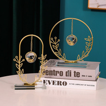 Modern round heart-shaped metal ornaments crystal ball pendant handicrafts home living room bedroom office decoration