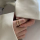 Double-layer open ring women's niche design ins trendy cold style high-end light luxury women's index finger ring simple and fashionable