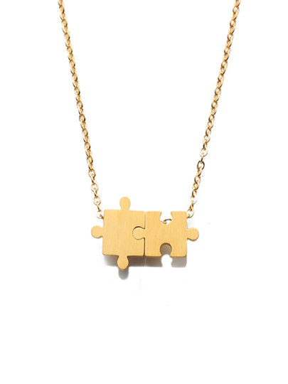 Puzzle necklace women's high-end design 2025 new light luxury niche hot style sweet and cool clavicle chain internet celebrity accessories