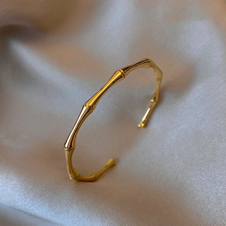 Bamboo Bracelet for Women, Niche Design, Light Luxury Bracelet, ins Minimalist Style, Simple and High-End Feel, Internet Celebrity Hot-Selling Jewelry