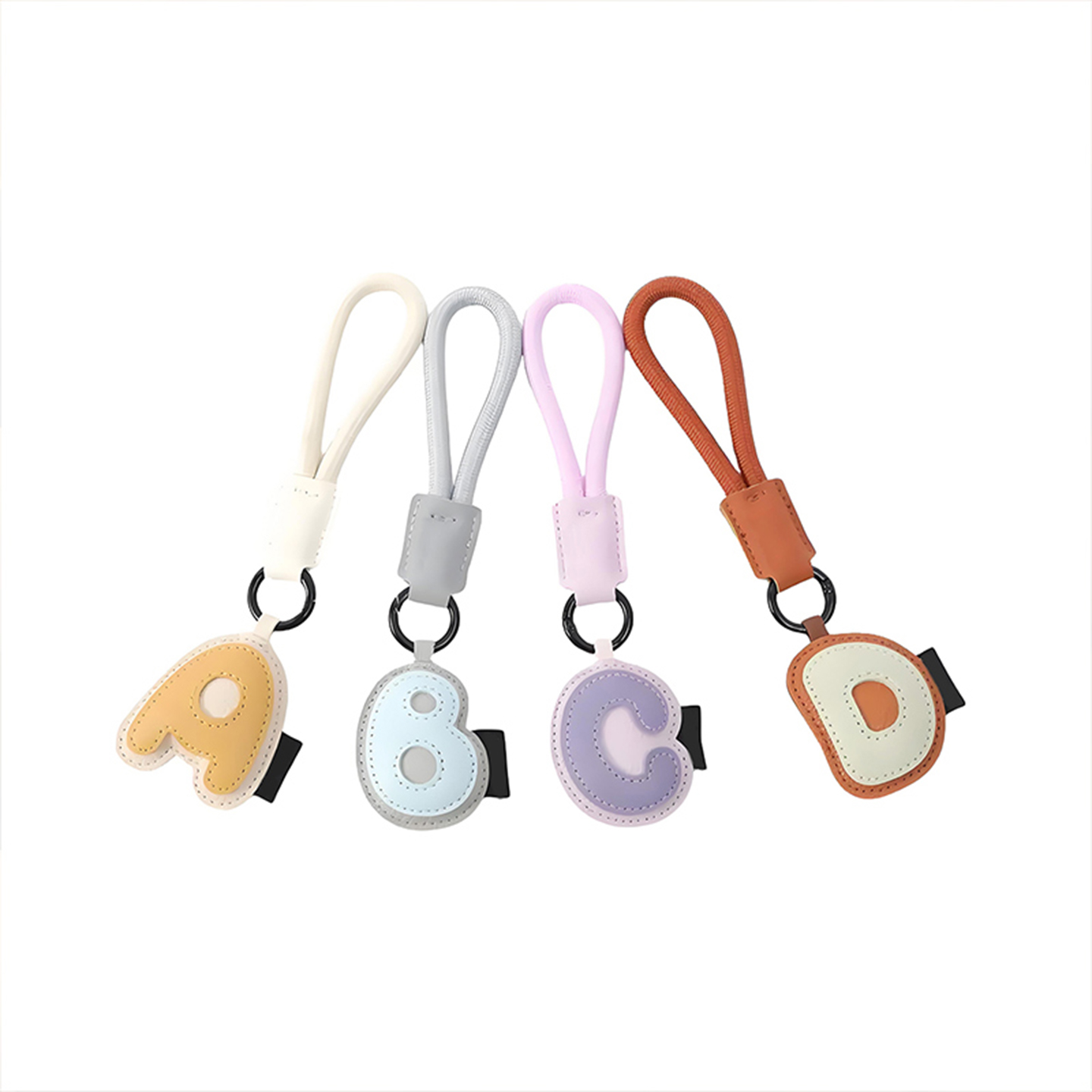 Letter Key Chain Cute Creative Bag Leather Pendant Couple Schoolbag Car Key Chain Lanyard Small Ornament_voghion.com
