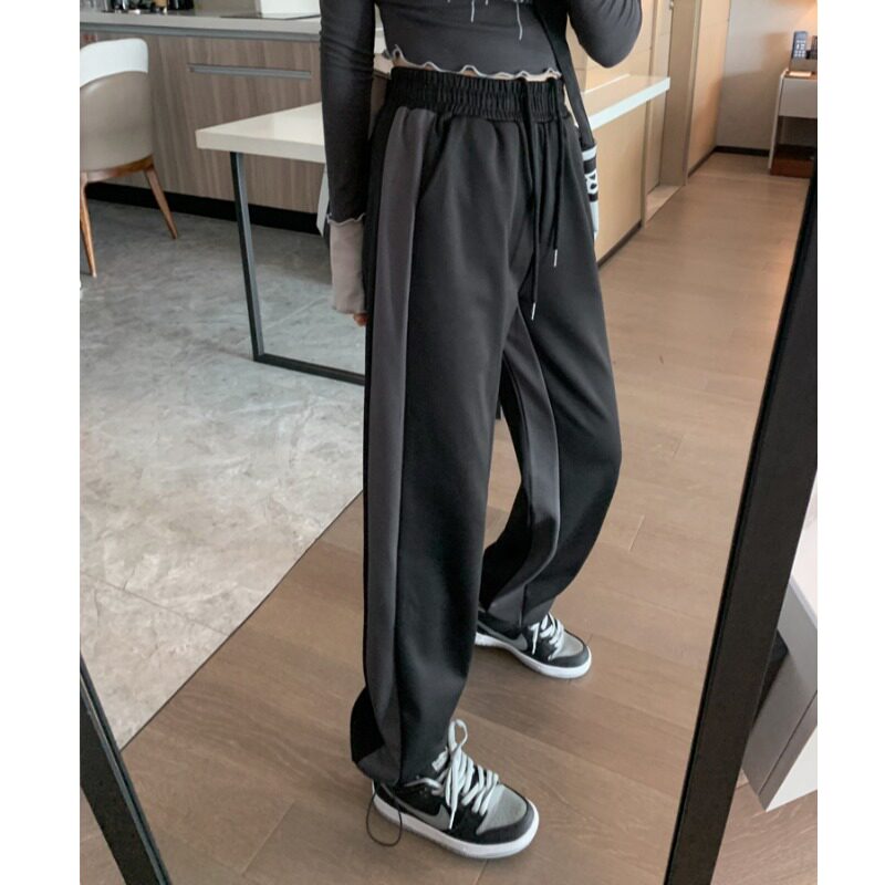 175 Lengthened Beam Grey Sports Pants Women's Spring and Autumn 180 Super Long Loose Thin Straight Casual Harem Pants