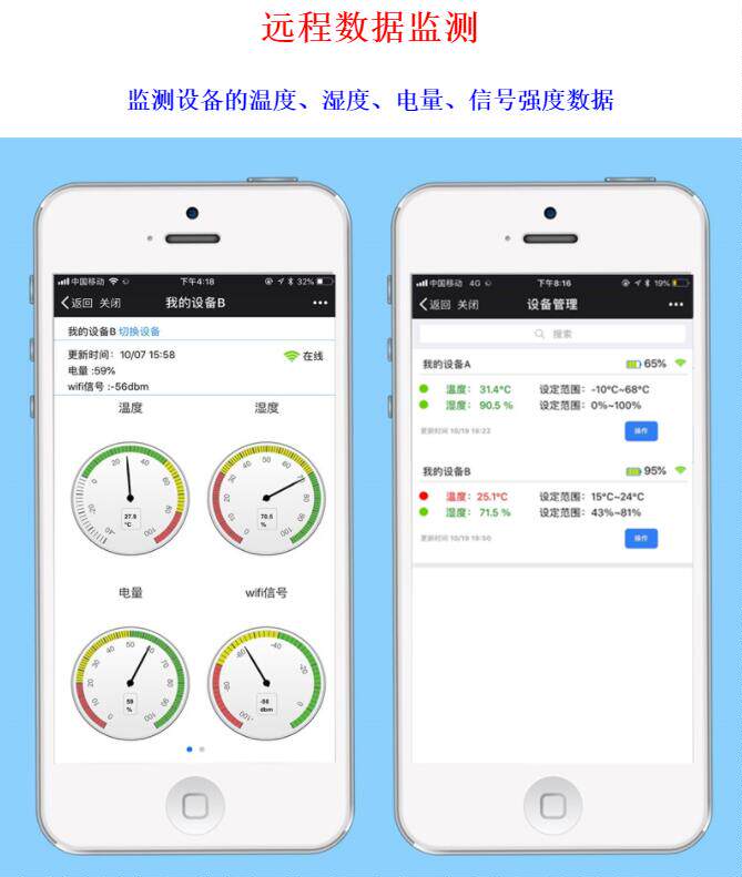 Гигрометр gt-ht01 智能wifi温湿度计婴儿房室内大棚机房手机远程监控报警器