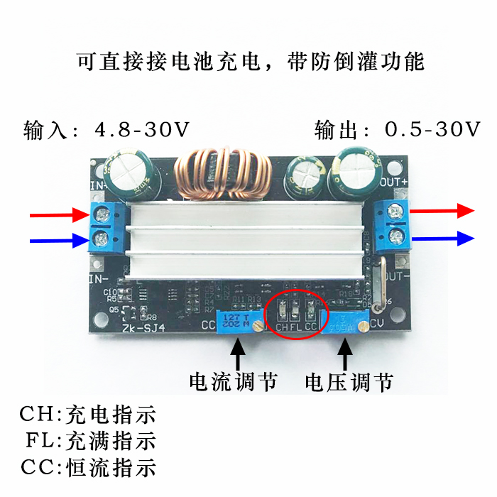 Buck-Boost power module Adjustable boost and buck Solar charging can be restored Constant voltage and constant current SJ4