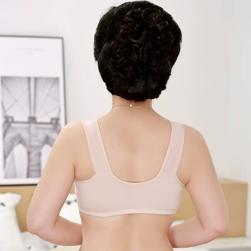 Thin sponge underwear, cotton wireless bra, tank top, for middle age