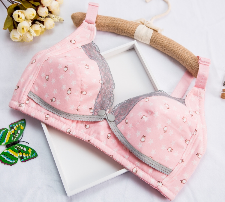Mặt trước mở khóa cotton điều dưỡng đồ lót mùa hè phần mỏng kích thước lớn thu thập chống chảy xệ sau sinh cho bà bầu mang áo ngực cotton áo lót cho người có vòng 1 to