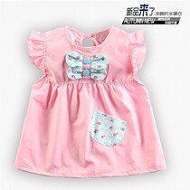 Gown clothes increase princess dress girl painting clothes girl children waterproof apron Korean version of eating clothes
