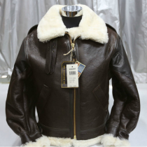 American origin cockpit B3 fur one-piece Patton heavy warm and cold retro pilot leather