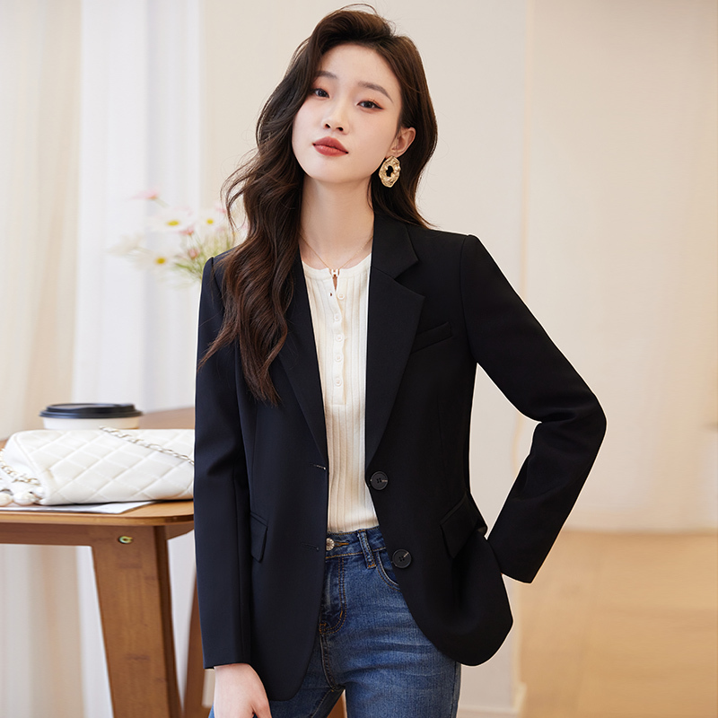Black Blazer for Women, High-End, Spring and Autumn 2026 New Style, Elegant, Slim Fit, Petite, Casual Suit