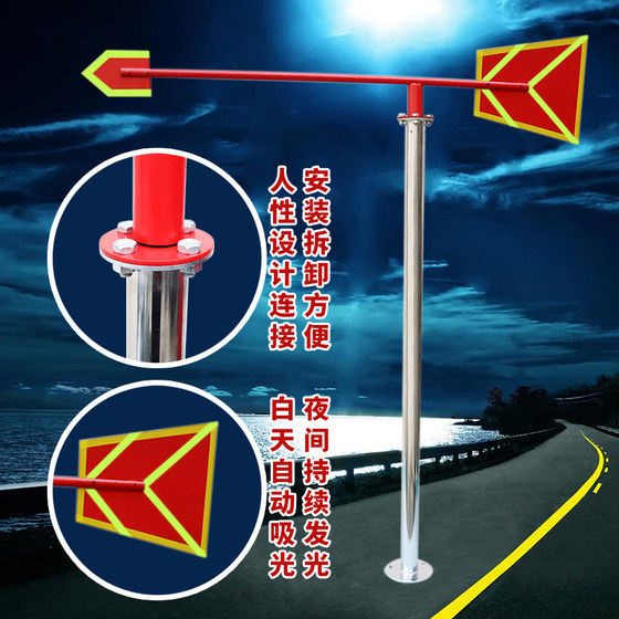 표준 발광 반사 풍향계 금속 야외 스테인레스 스틸 풍향계 풍향계 지붕 안전 검사 공장