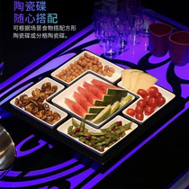 Creative Snack Parquet Pan Acrylic Snack Dish Bar Fruit Tray Rack Ktv Special Dried Fruit Candy Fruit Tray Shelf