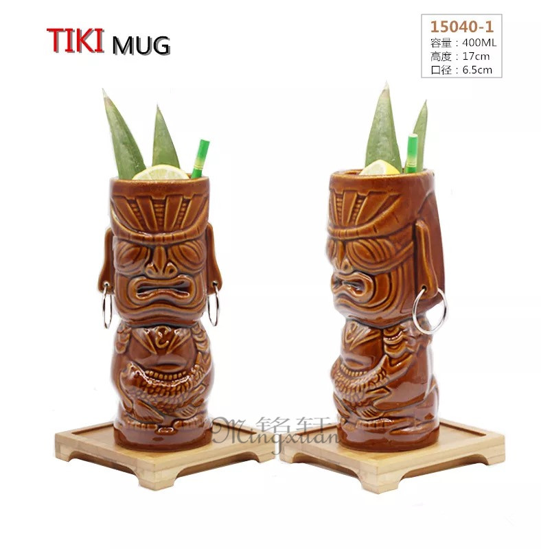 Golden Inscription TiKi Mug US Imports TiKi Cup Hawaii Cocktail Glass Mark Ceramic Cup Noodle