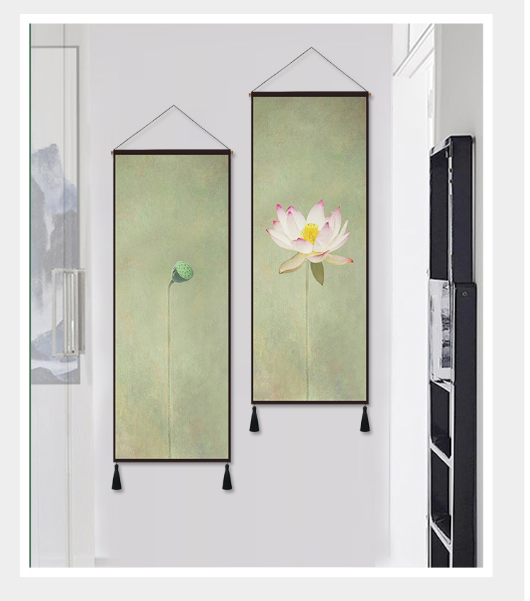 Mới phong cách Trung Quốc trang trí phòng khách sơn hoa sen tấm thảm Phong cách Trung Quốc hiên sofa trang trí tường nền Trung Quốc tấm thảm - Tapestry thảm tường