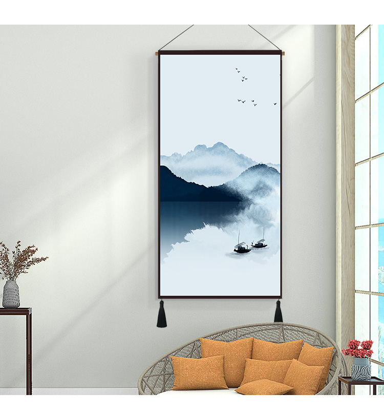 Mới Trung Quốc trang trí bức tranh phong cảnh treo vải phòng khách sofa nền tường mực cảnh phong cách Zen Trung Quốc tấm thảm thảm treo tường trang trí phòng ngủ