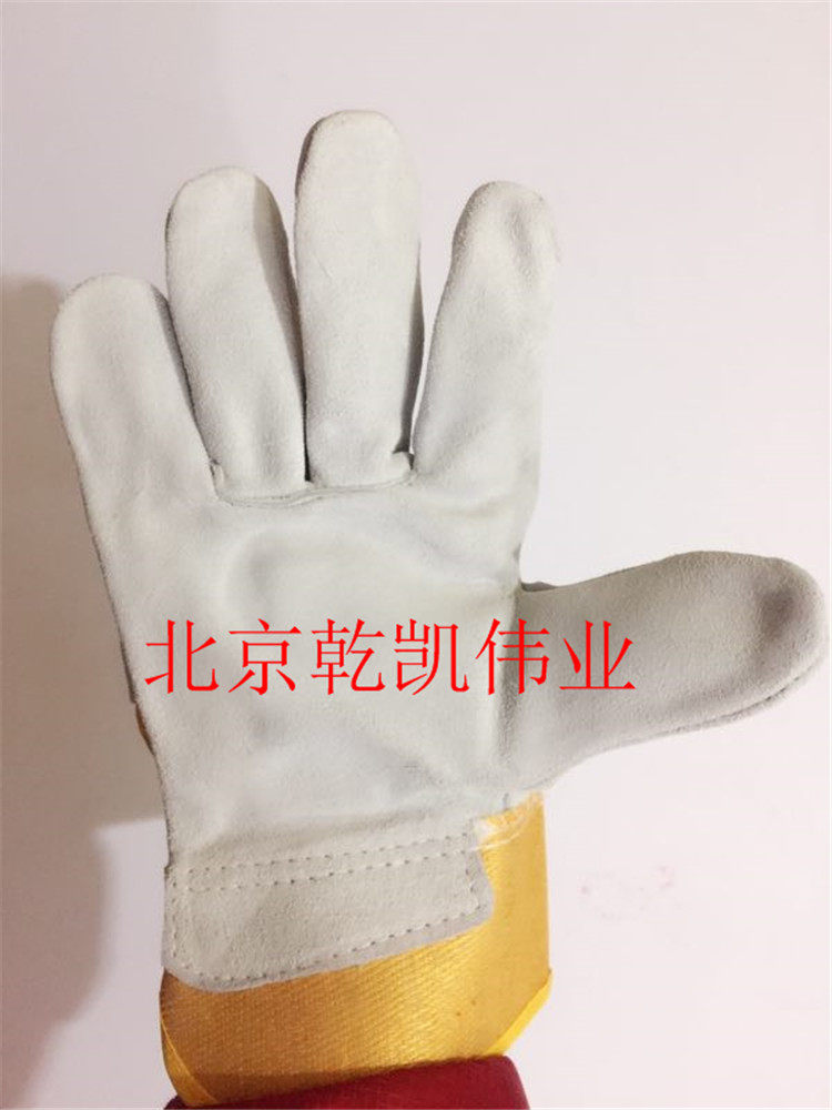 A heavy industry labor insurance half leather gloves wear-resistant short cowhide gloves work welding repair welder non-slip AB grade