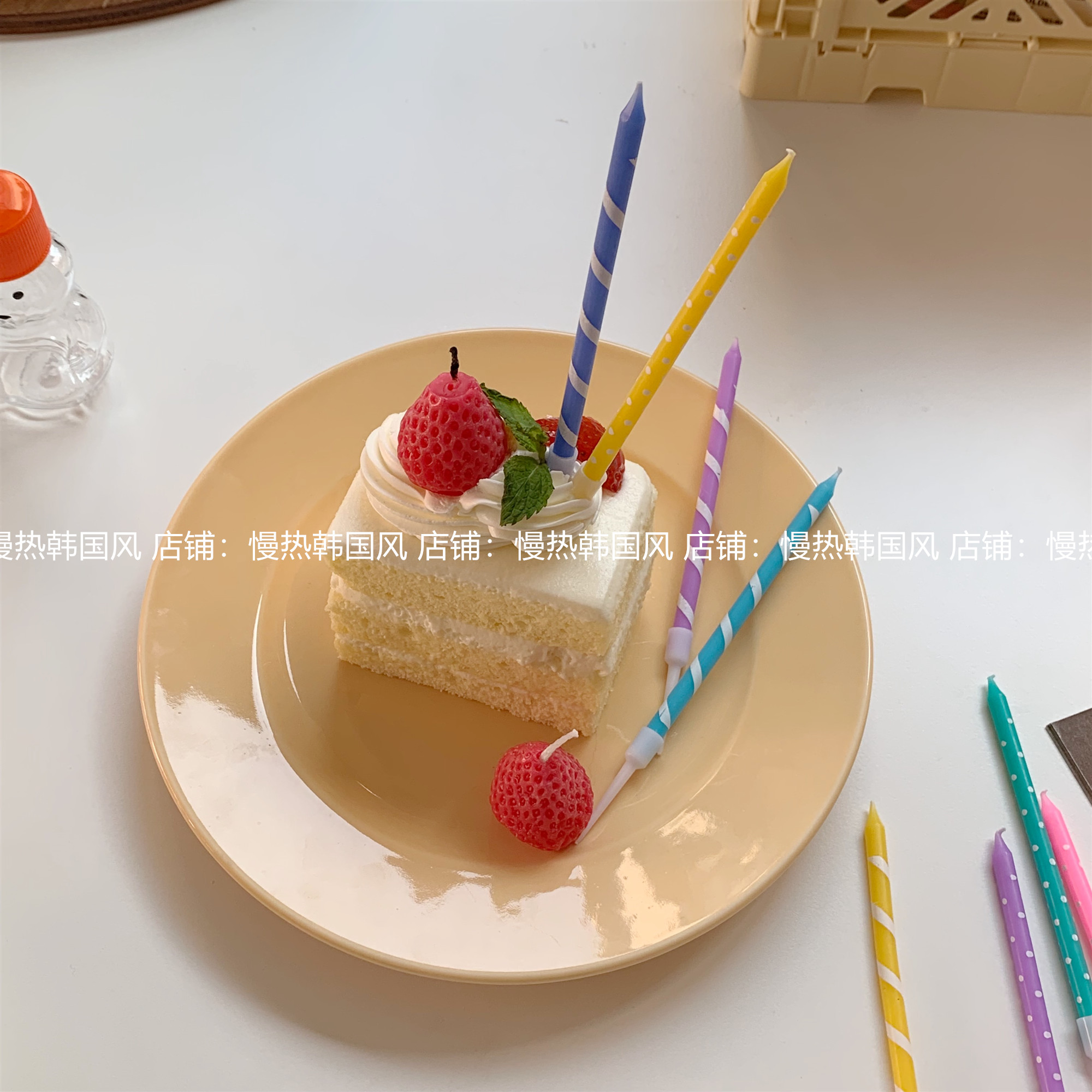 Korean ins color spiral wavelet light candle birthday cake candle party decoration