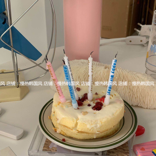Korean ins happy birthday letter birthday cake candle
