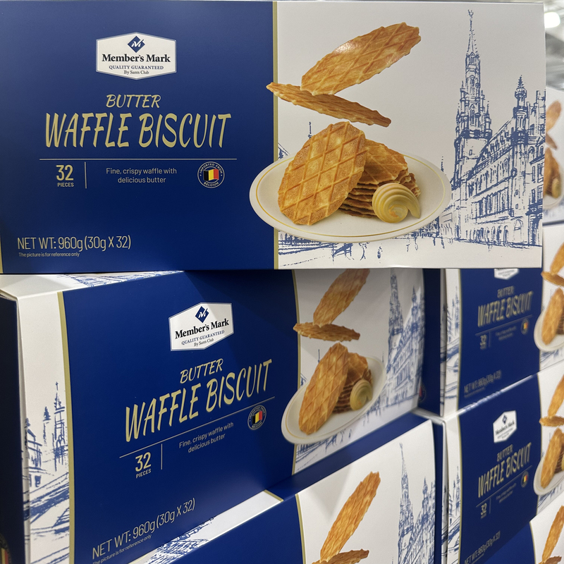Sam's Supermarket Snacks Belgian Imported Butter Crispy Waffle Biscuits 960G/Box