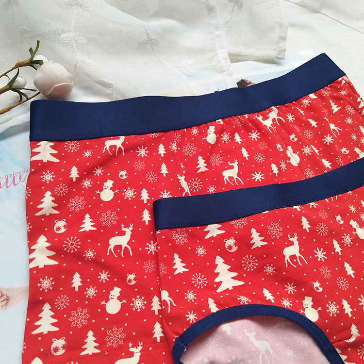Năm sinh lớn đôi màu đỏ retro thanh niên nam đồ lót thời trang phim hoạt hình boxer cotton thoải mái thoáng khí quần short quan chip doi