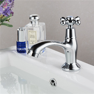 Single cold wash basin faucet 4 luxury add faucet cross handle faucet vertical pelvis faucet