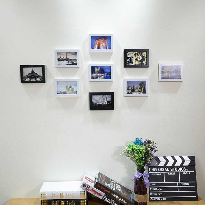 Environmental protection 9 7 inches 5 inch photo frame Composition photo wall frame photo gallery 9 Miyako Wedding Dress Nine Palace G Children Photos