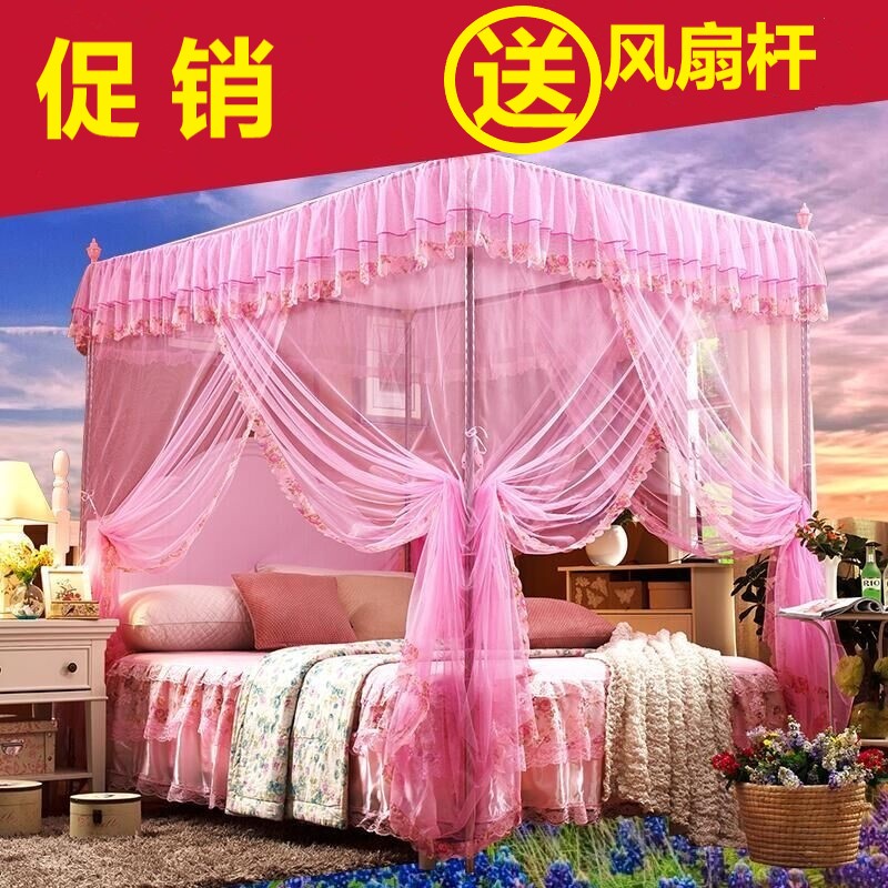 Bed nets 1 5m1 8m beds Double home 2 0 m Three doors Landing Bracket Palace Princess Wind Thickened encryption