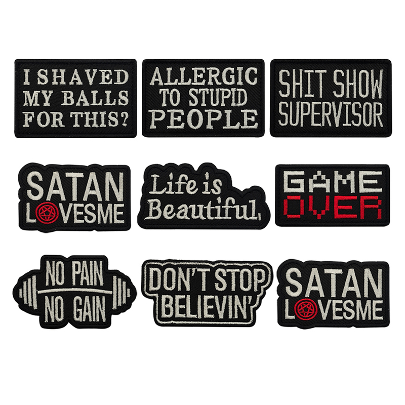 No Pan Life Is Beautiful Badge English Embroidery Velcro Patch Backpack Patch Trendy Punk Personality Armband