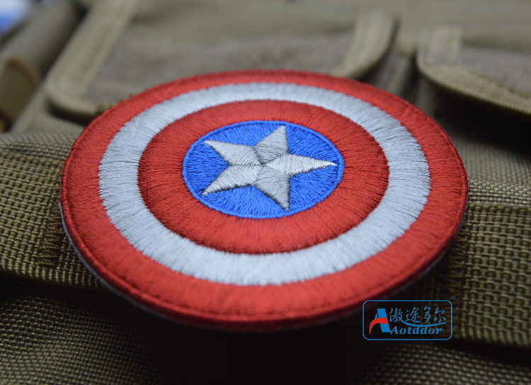 Vụ nổ Avengers 3D Thêu Màu Captain America Captain Armband Velcro Huy Hiệu Sticker 	miếng dán nhiệt quần áo lv	