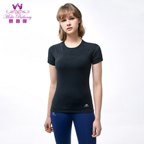 Muber Li yoga suit black short-sleeved yoga suit Quick-drying breathable refreshing spring nylon chest pad long pants
