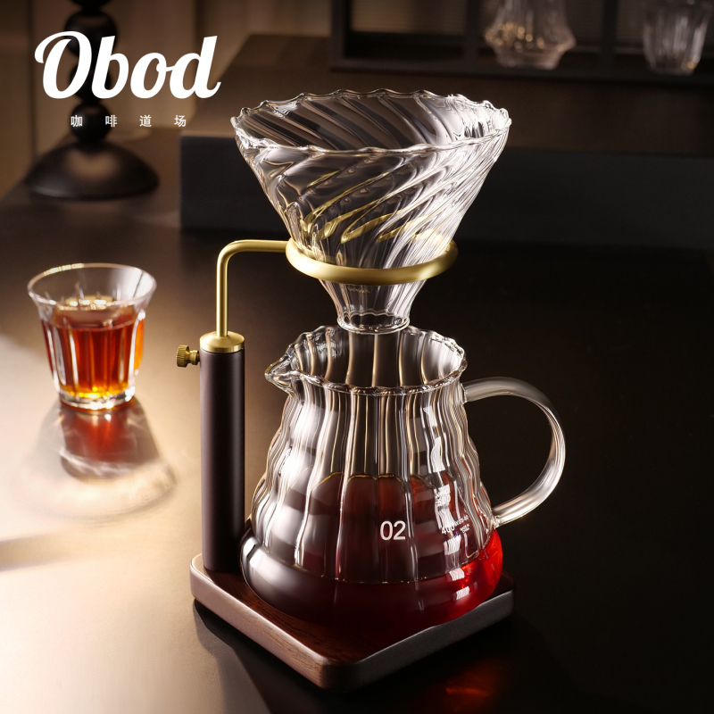 Obod Pour-Over Coffee Stand Set V60 Filter Cup High Borosilicate Glass Sharing Pot Pour-Over Pot Coffee Set Obod Pour-Over Coffee Stand Set V60 Filter Cup High Borosilicate Glass Sharing Pot Pour-Over Pot Coffee Set