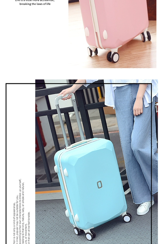 Phiên bản tiếng Hàn của vali 20 inch nữ dễ thương 24 inch phổ biến bánh xe đẩy trường hợp nhỏ mật khẩu tươi hộp 26 hành lý du lịch thủy triều - Va li vali giá rẻ