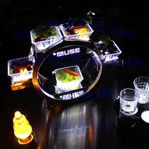 Luminous snack fruit tray Bar KTV snack disc base LED charging acrylic fruit disc luminous base