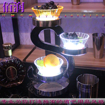 S Type Stainless Steel Luminous Fruit Tray Rack Bar KTV Snack Dish Base Acrylic Fruit Saucer Luminous Base