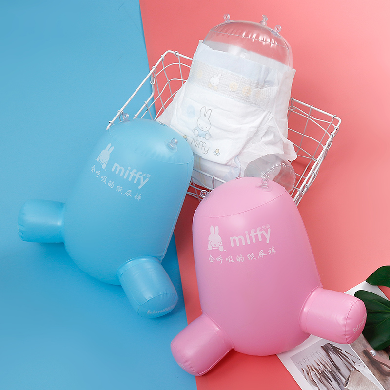 Miffi paper diaper inflatable display model urine not wet Lara pants model airmold to push real body shop swing fart