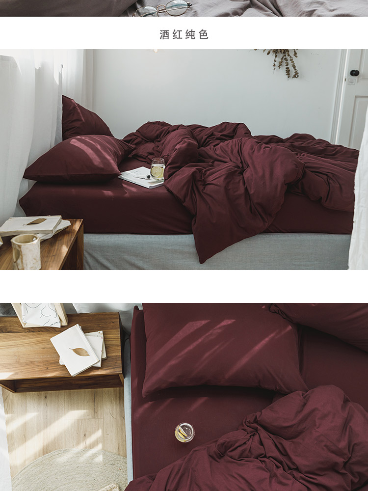Bông bọ cạp cotton lưới đỏ bốn mảnh cô gái trái tim tấm chăn quilt mềm dệt kim bông trần giường ngủ - Bộ đồ giường bốn mảnh chăn ra gối nệm cao cấp