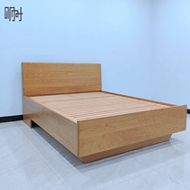 Tomorrow morning wood handmade tenon socket custom wood black walnut cherry wood minimally modern high-box suspended storage bed