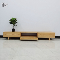 Tomorrow wood is a small modern tenon socket for North American black walnut four drawers to complete solid wood-free environmental protection TV cabinet