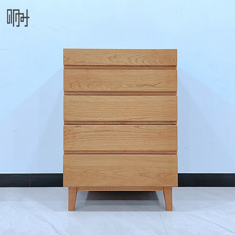 Mingshi wood black walnut main material mortise and tenon complete package paint-free Nordic simple porch chest of drawers lockers can be customized
