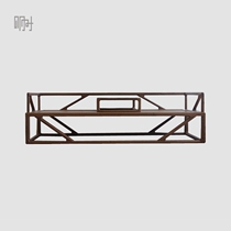 NewChina-Japanese classical white wax pear black walnut all-solid wood-free Zen sofa Luo Han Bed