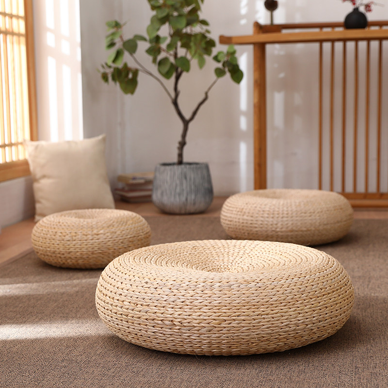 Day Style Grass Choreographer Thicken thicken rattan with tatami mat yoga cushion yoga cushion meditation cushion folk sleeping floor sitting pier-Taobao