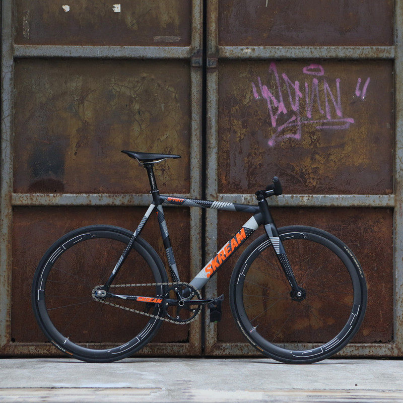 2018新款Skream Sprint V3死飞车架铝合金无刹车可倒骑自行车