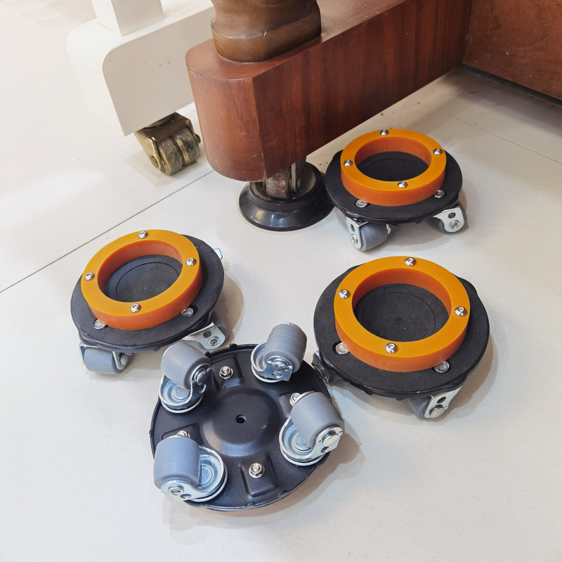 Rubber Silent Universal Wheels for Moving Heavy Objects, Can Be Fixed to Base, Suitable for Pianos, Cabinets, Tables, Chairs, Stools, Coffee Tables, Universal Casters